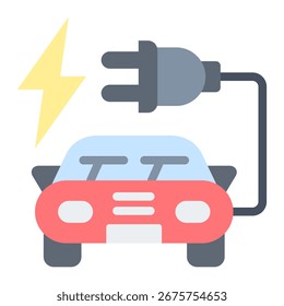 Elemento del icono del coche eléctrico para el diseño
