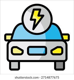 Elemento del icono del coche eléctrico para el diseño