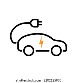 Electric car icon. Environmentally friendly vehicle concept. Isolated vector illustration.