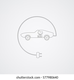 Electric car icon. Environmentally friendly car vector illustration.