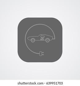 Electric car icon. Environmentally friendly car vector illustration.