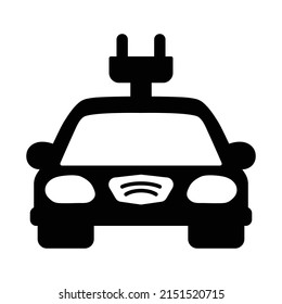 Icono de coche eléctrico, ilustración vectorial de icono EV