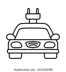 Electric car icon, EV icon vector illustration