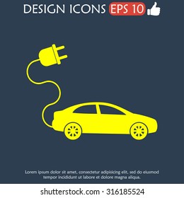 electric car icon. Flat design style eps 10