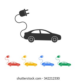 electric car icon. Flat design style eps 10