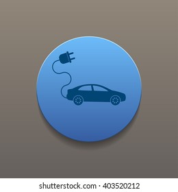 electric car icon. Flat design style eps 10