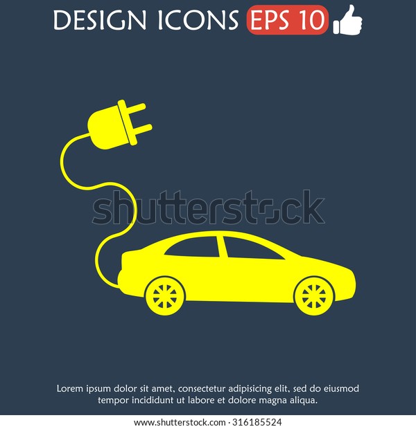 electric car icon.
Flat design style eps
10