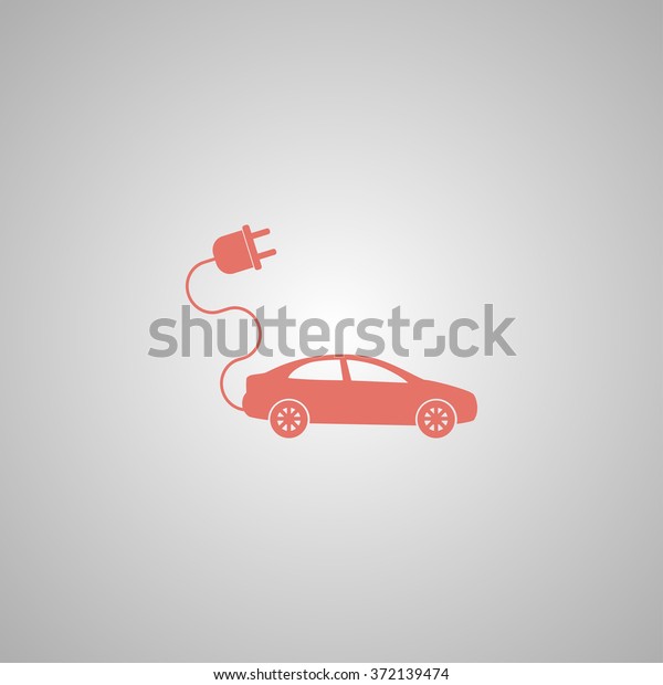 electric car icon.\
Flat design style eps\
10