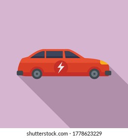 Electric car icon. Flat illustration of electric car vector icon for web design