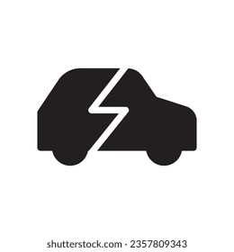 Icono de coche eléctrico. Icono de diseño de estilo plano