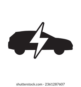Electric Car icon flat vector