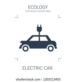 electric car icon. high quality filled electric car icon on white background. from ecology collection flat trendy vector electric car symbol. use for web and mobile