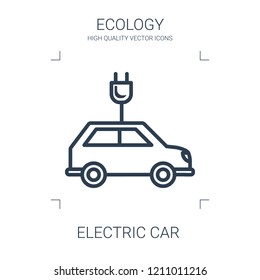 electric car icon. high quality line electric car icon on white background. from ecology collection flat trendy vector electric car symbol. use for web and mobile