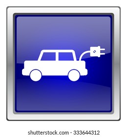 Electric car icon. Internet button on white background. EPS10 vector.