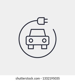 Electric car icon isolated on background. Ecology symbol modern, simple, vector, icon for website design, mobile app, ui. Vector Illustration
