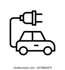 Electric Car Icon, Line style icon vector illustration, Suitable for website, mobile app, print, presentation, infographic and any other project.