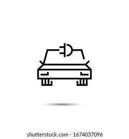 Electric car. Icon in a linear style.