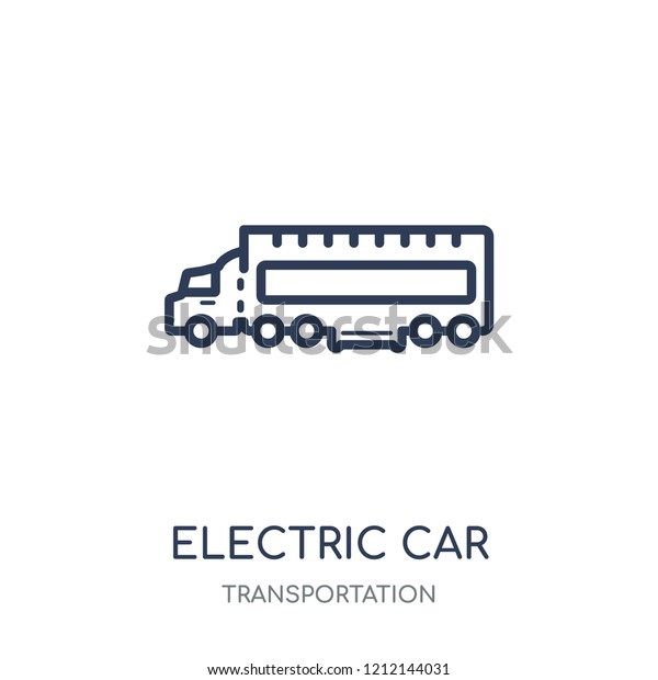 Electric car icon. Electric car linear symbol\
design from Transportation\
collection.