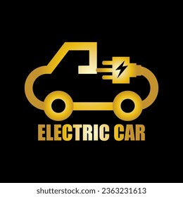 Electric car icon and logo vector