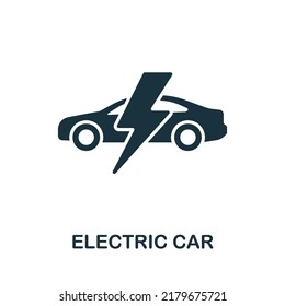 Electric Car icon. Monochrome simple line Car Service icon for templates, web design and infographics