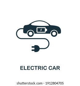 Electric Car icon. Monocrome element from technology collection. Electric Car icon for banners, infographics and templates.