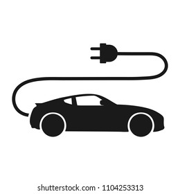 electric car icon on white background. Vector