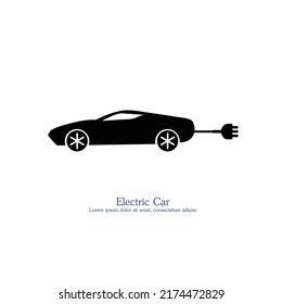 Electric car icon on white background.Transportation icon.Vector illustration.eps10.             