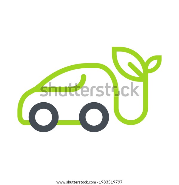 Electric car icon. A platform for charging\
electric cars Concept of natural\
energy