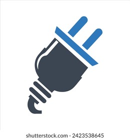 Electric car icon. Electric car with plug icon