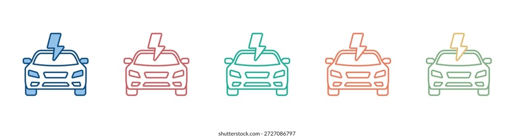 Elektroauto Symbol Set mehrere Stil Sammlung