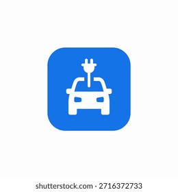 vetor de sinal de ícone de carro elétrico