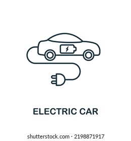 Electric Car icon. Simple element from technology collection. Line Electric Car icon for templates, infographics and banners