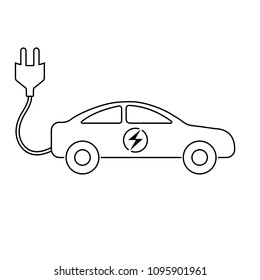 electric car icon. simple illustration car on white background