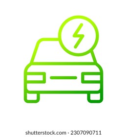 Electric car icon symbol, EV car, Green hybrid auto charging point logotype, Eco friendly vehicle concept, Vector illustration