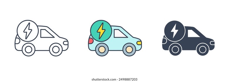 Electric car icon symbol vector illustration isolated on white background