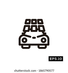 Electric Car Icon. Electric Car Tech Silhouette Symbol vector