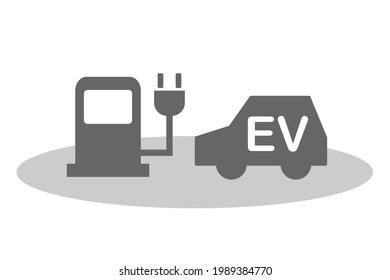 Electric car icon. A car that emits no carbon dioxide.