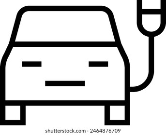 electric car icon. Thin linear style design isolated on white background
