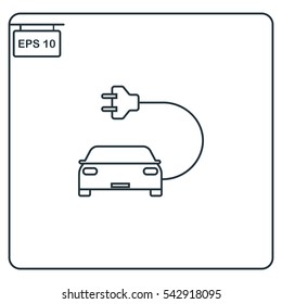 Electric car Icon, Vector