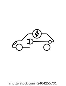icono del coche eléctrico, icono de la mejor línea del vector.