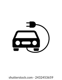 Icono de coche eléctrico, vector mejor icono plano.