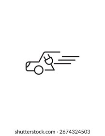 electric car icon, vector best line icon.