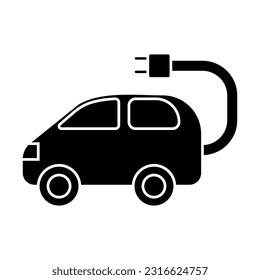 Electric car icon vector. Charging for an electric car illustration sign. Alternative energy symbol or logo.