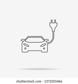 Electric car icon. Vector concept illustration for design.