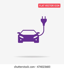 Electric car icon. Vector concept illustration for design.
