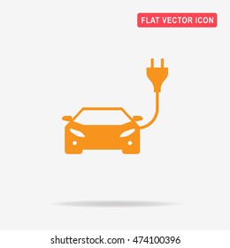 Electric car icon. Vector concept illustration for design.