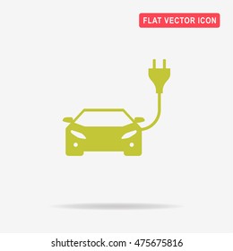 Electric car icon. Vector concept illustration for design.