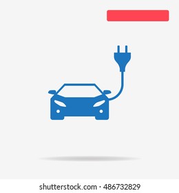 Electric car icon. Vector concept illustration for design.