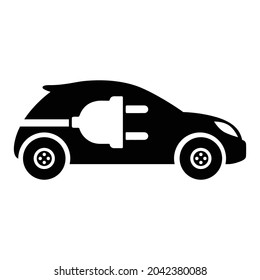 Plantilla de diseño vectorial de icono eléctrico del coche.