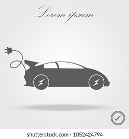 Electric car icon. vector illustration. E-car sign.
